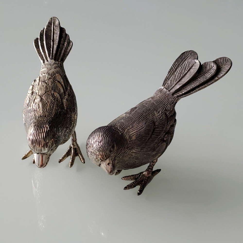 Pair of Etan Allen metal sparrows